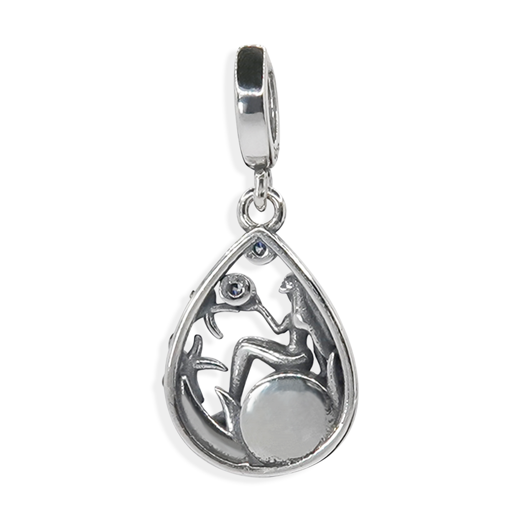 Charm Inspirado Pan 1:1 Sirena con Piedra Luna Plata .925