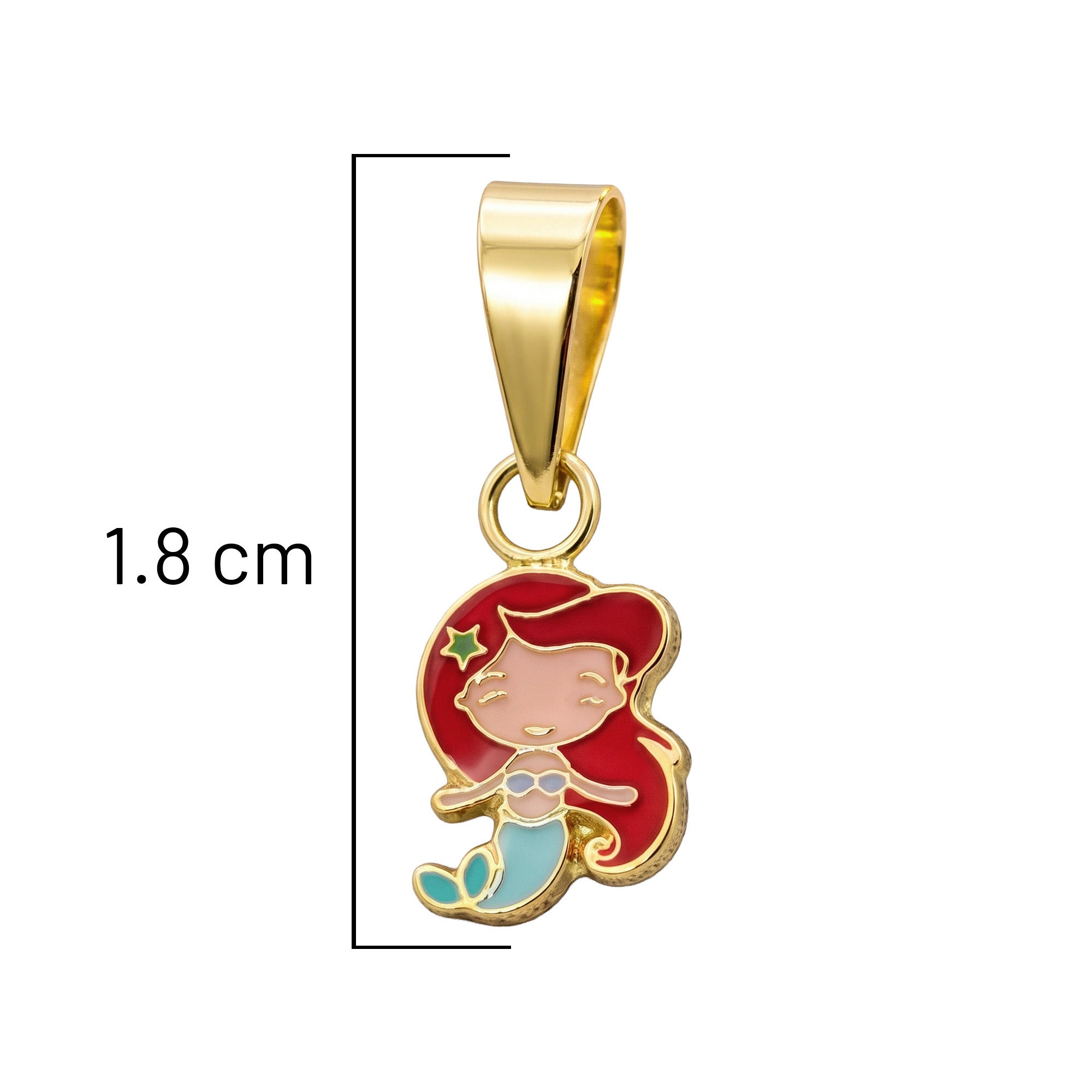 Dije Sirenita Caricatura con Esmalte Oro 10K