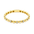 Anillo Media Bolitas con Micro Circonias Oro 10K