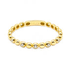 Anillo Media Bolitas con Micro Circonias Oro 10K