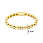 Anillo Media Bolitas con Micro Circonias Oro 10K
