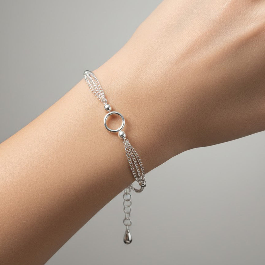 Pulsera Perla Natural con Cadena Cubana Plata .925