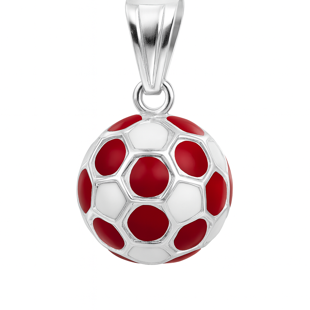 Dije Balón Esmaltado de 2cm Plata .925