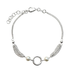 Pulsera Perla Natural con Cadena Cubana Plata .925