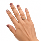 Anillo Dos Corazones y Micro Circonias Oro 10K