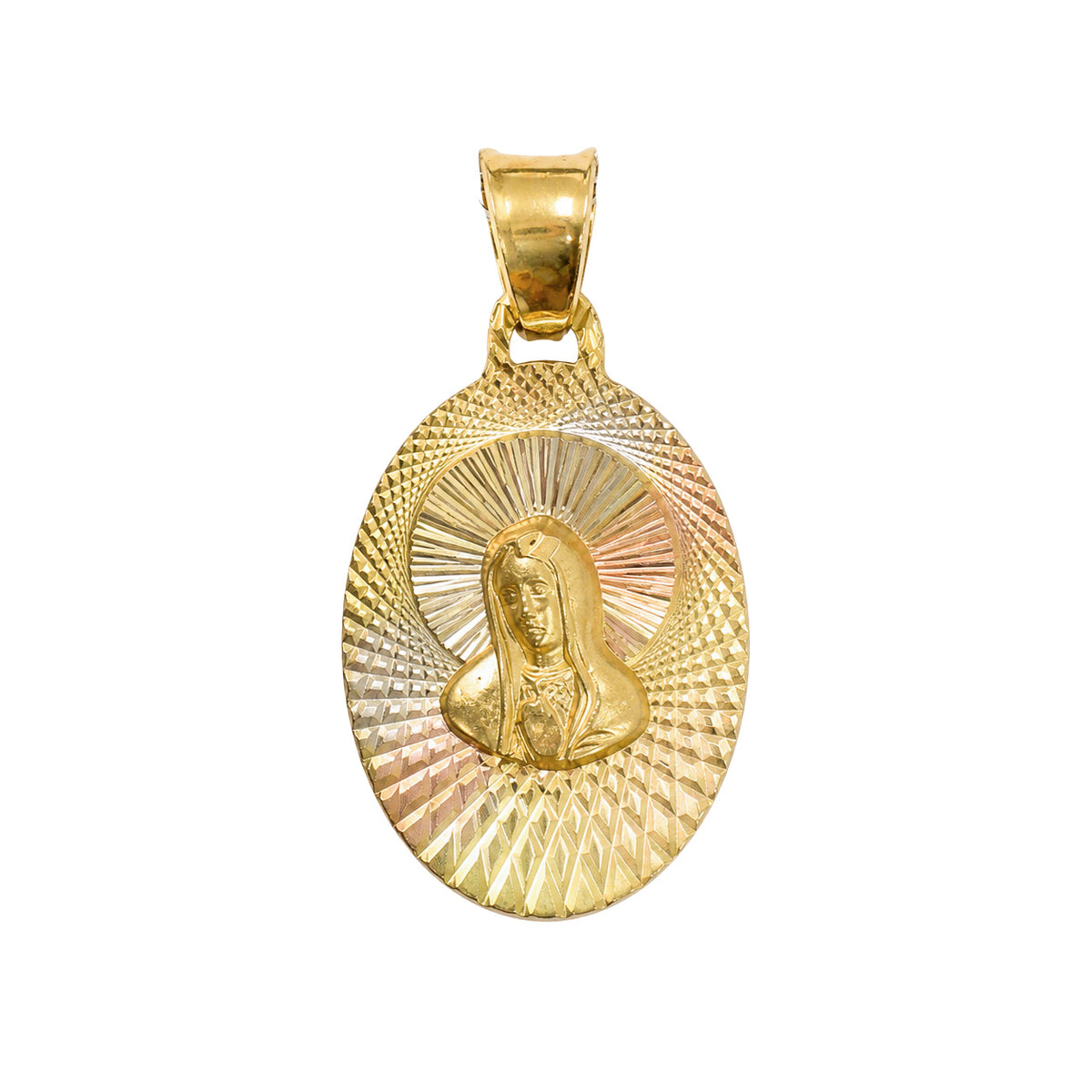 Dije de la Virgen de Guadalupe Florentino Diamantado Oro 10K