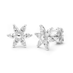 Broquel Flor Picudita con Circonias Plata .925