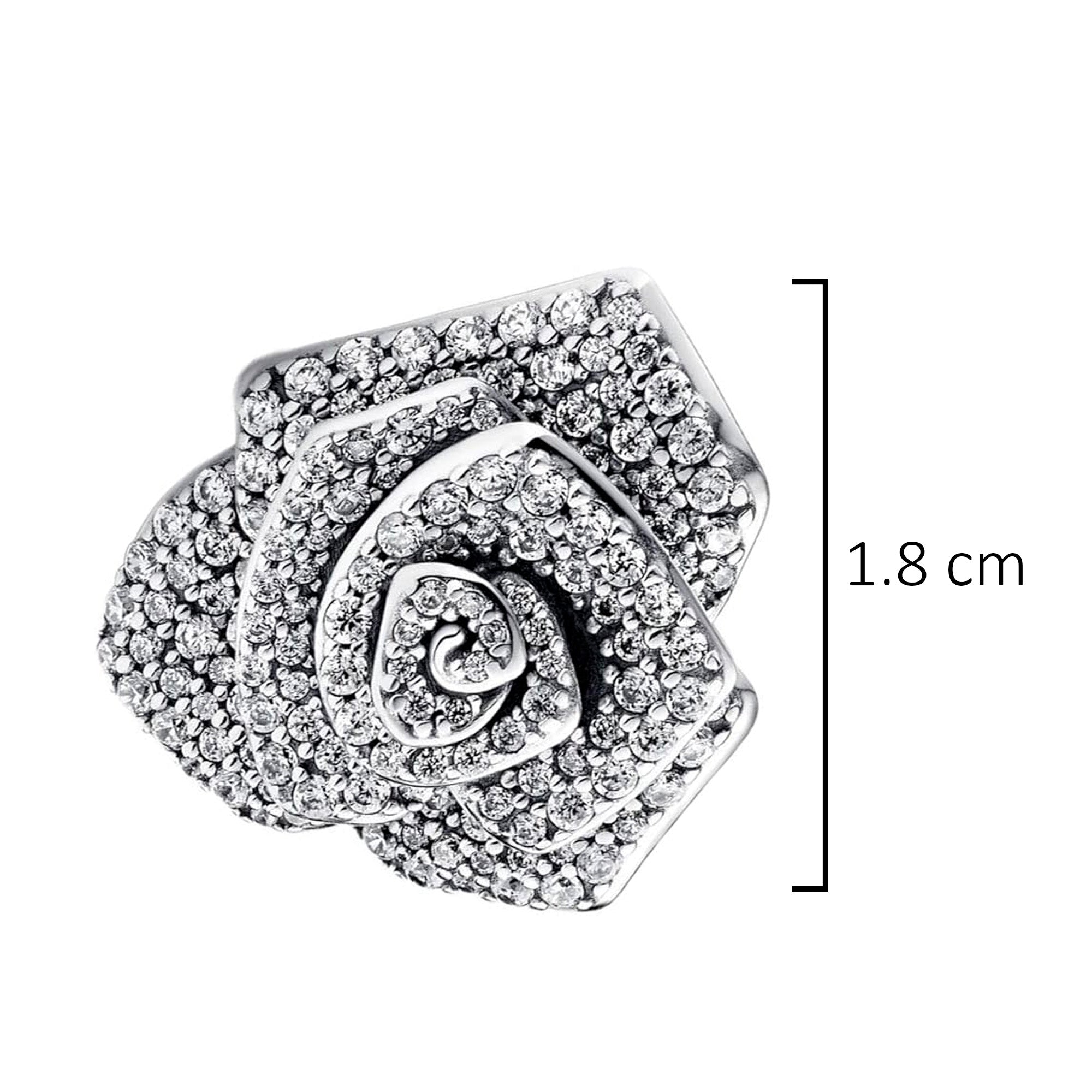 Charm Inspirado Pan 1:1 Rosa Plata Grande, Plata .925
