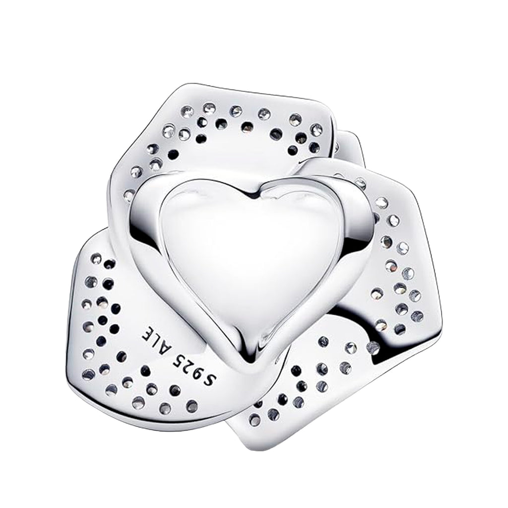 Charm Inspirado Pan 1:1 Rosa Plata Grande, Plata .925