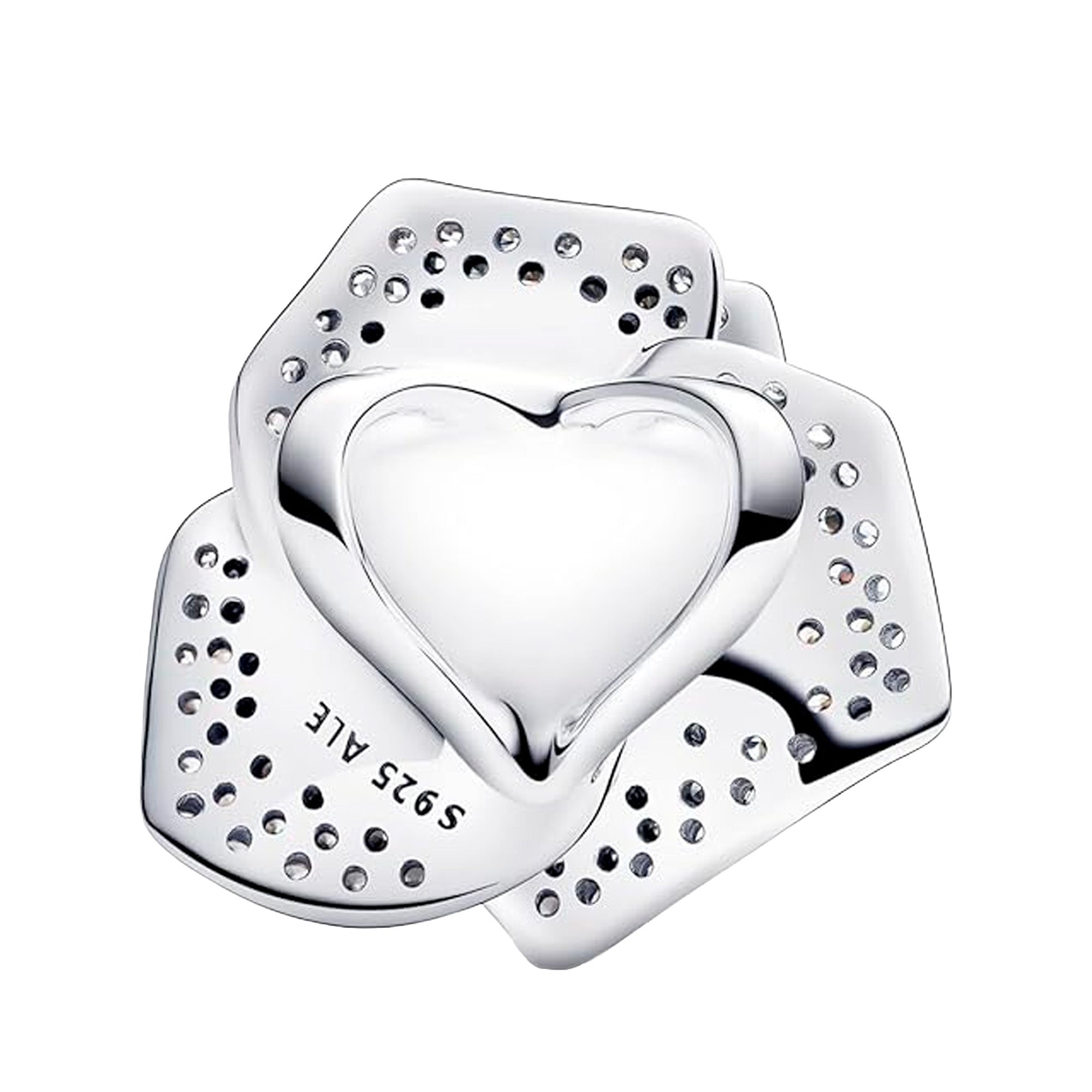 Charm Inspirado Pan 1:1 Rosa Plata Grande, Plata .925