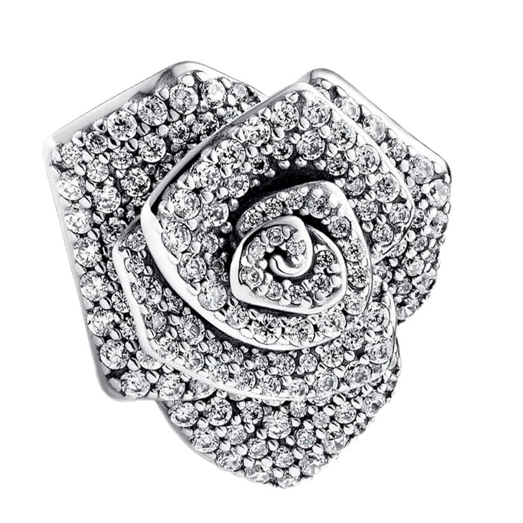 Charm Inspirado Pan 1:1 Rosa Plata Grande, Plata .925