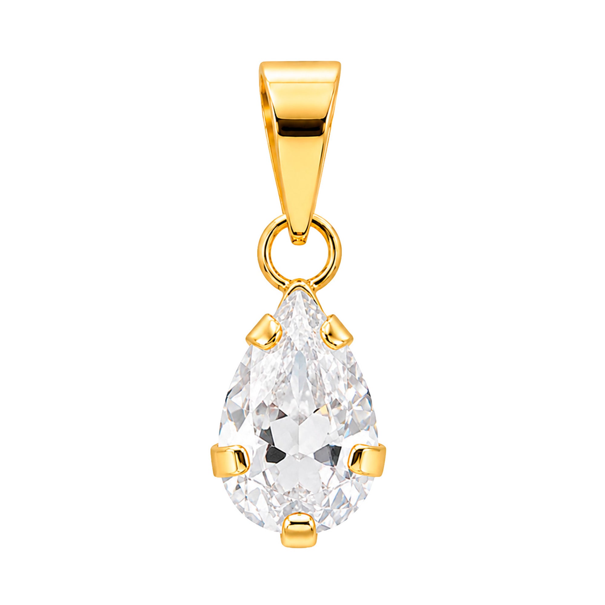 Dije Gota Circonia Blanca de 1.7 cm Oro 10K