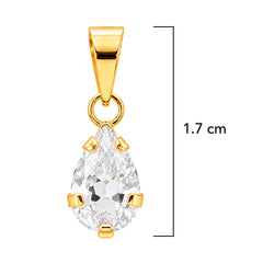 Dije Gota Circonia Blanca de 1.7 cm Oro 10K