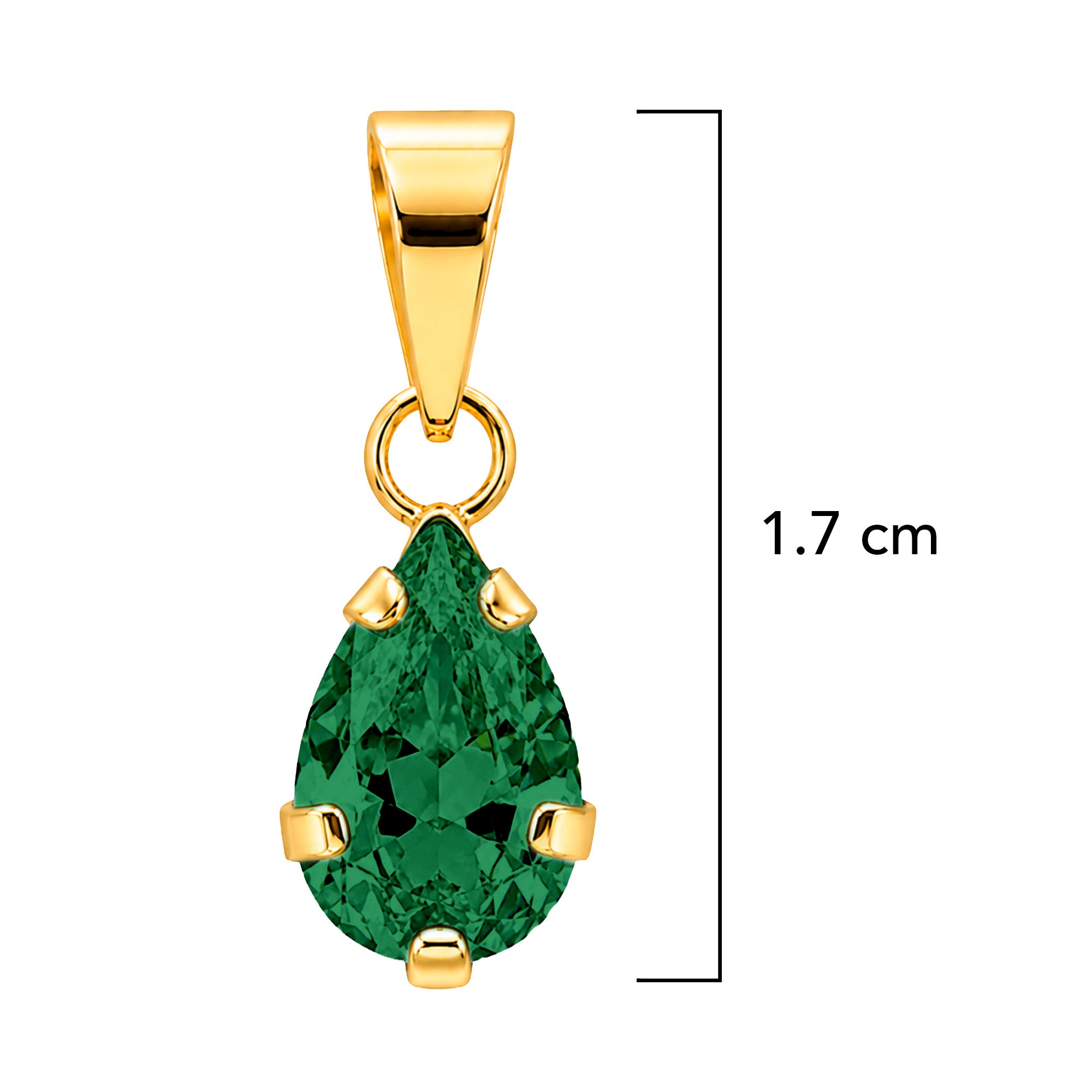 Dije Gota Circonia Verde de 1.7 cm Oro 10K