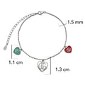 Pulsera Inspirada GG 3 Corazones con Esmalte Plata .925 con Baño de Rodio