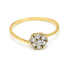 Anillo Flor Circonias Oro 10K