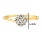 Anillo Flor Circonias Oro 10K