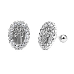 Broquel Económico San Benito con Cristales Plata .925