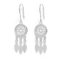 Arete Mediano Atrapa Sueños con Circonias Plata .925