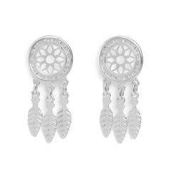 Arete Atrapa Sueños Grande con Circonias Plata .925