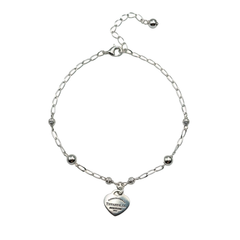 Pulsera Inspirada Tiff Corazon Grabado Plata .925