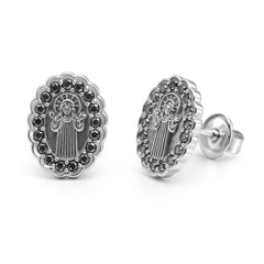 Broquel Económico San Benito con Cristales Plata .925