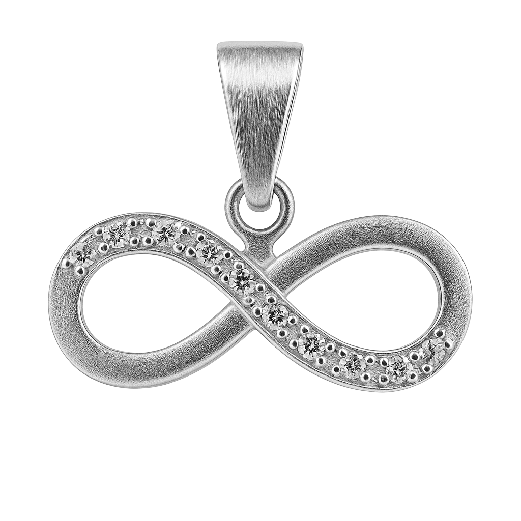 Dije Infinito con Circonias de 1.5cm Plata .925