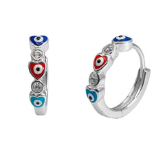 Huggies Corazones con Ojo Turco y Circonias Plata .925