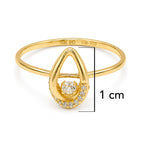 Anillo Gota con Circonia y Micro circonias Oro 10K
