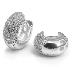 Huggies Ancha con Micro Circonias Plata .925