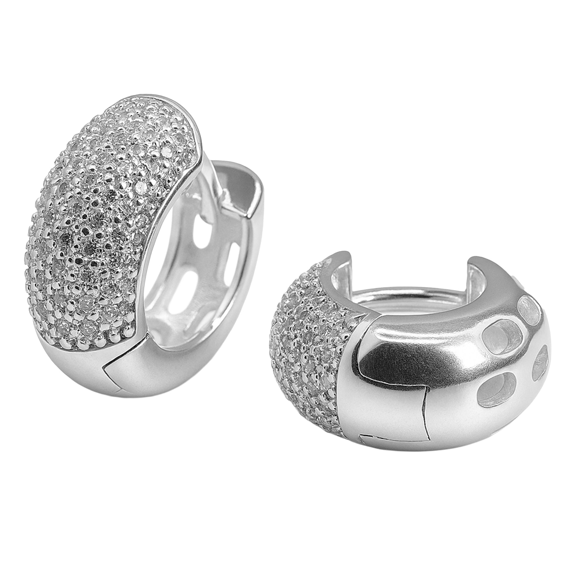 Huggies Ancha con Micro Circonias Plata .925
