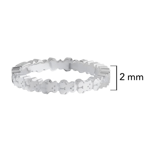 Anillo Osos 1:1 Osos Lisos Plata .925 con Baño de Rodio