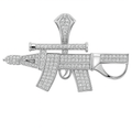 Dije de Arma con Micro Circonias Plata .925 con Baño de Rodio