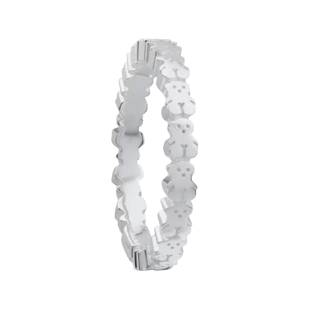 Anillo Osos 1:1 Osos Lisos Plata .925 con Baño de Rodio