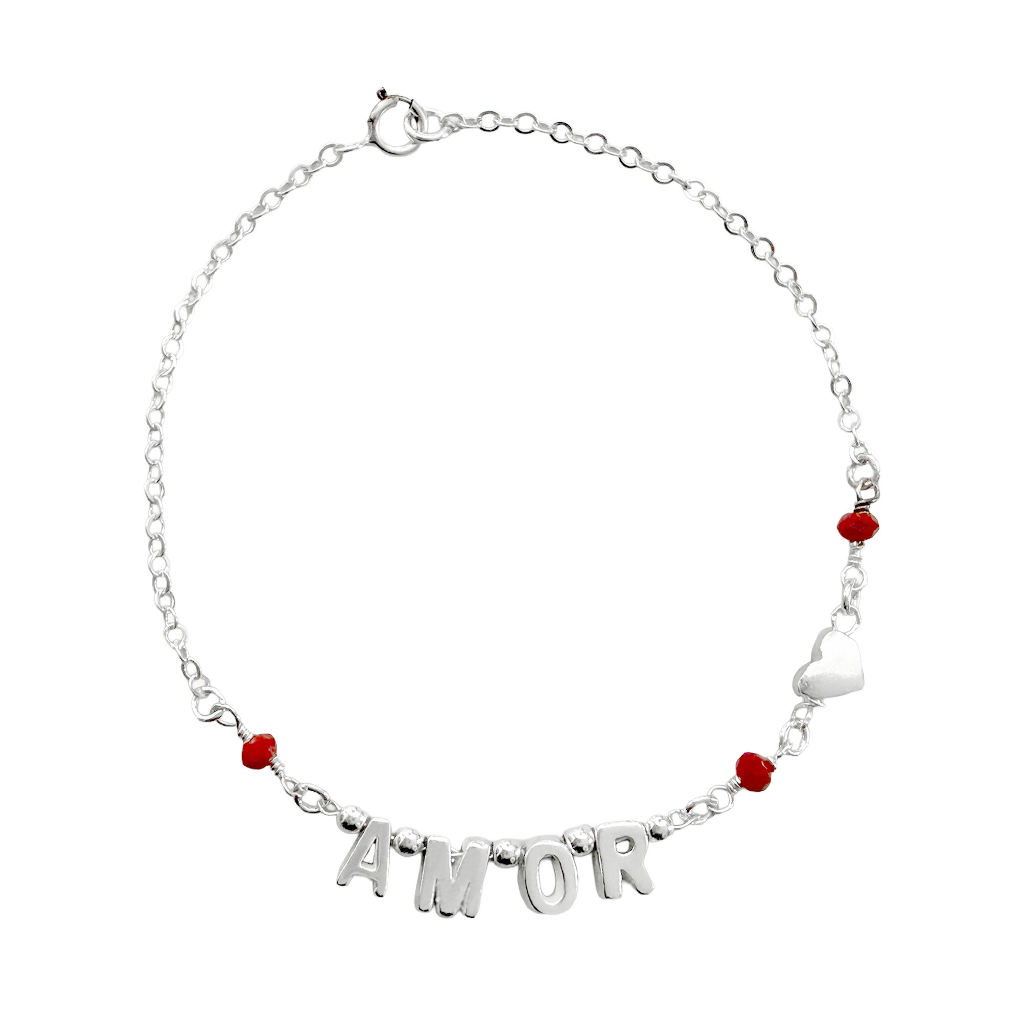 Pulsera Letras Amor con Cristales Plata .925