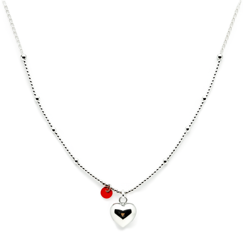 COLLAR CORAZON PLATA .925