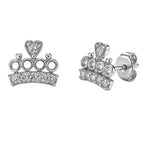 Broquel Estilo Corona con Corazoncito Circonias Plata .925