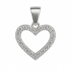 Dije Silueta de Corazón con Circonias Plata .925