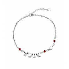 Pulsera Letras Amor con Cristales Plata .925