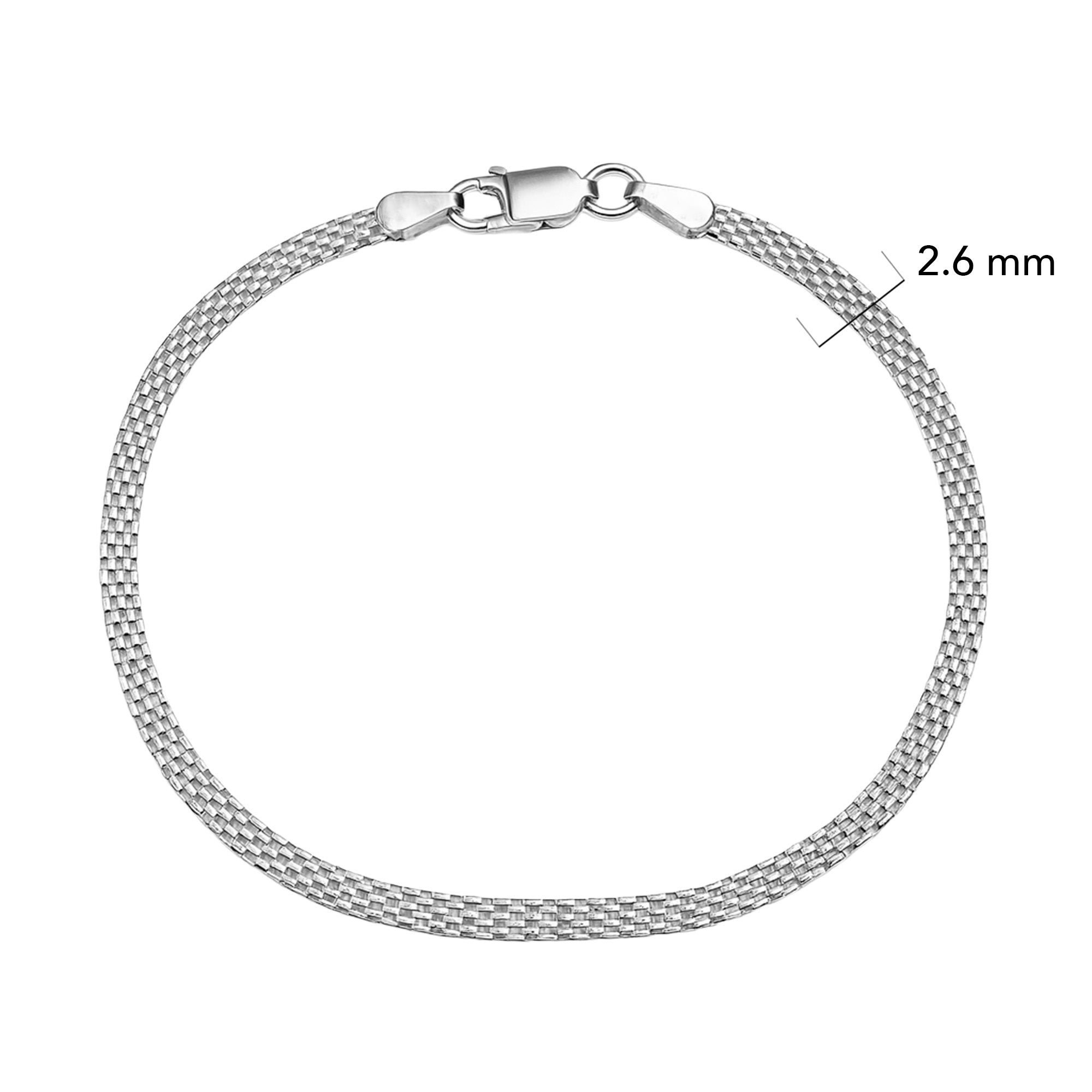 Pulsera Estilo Bismark 2.6 mm Plata .925