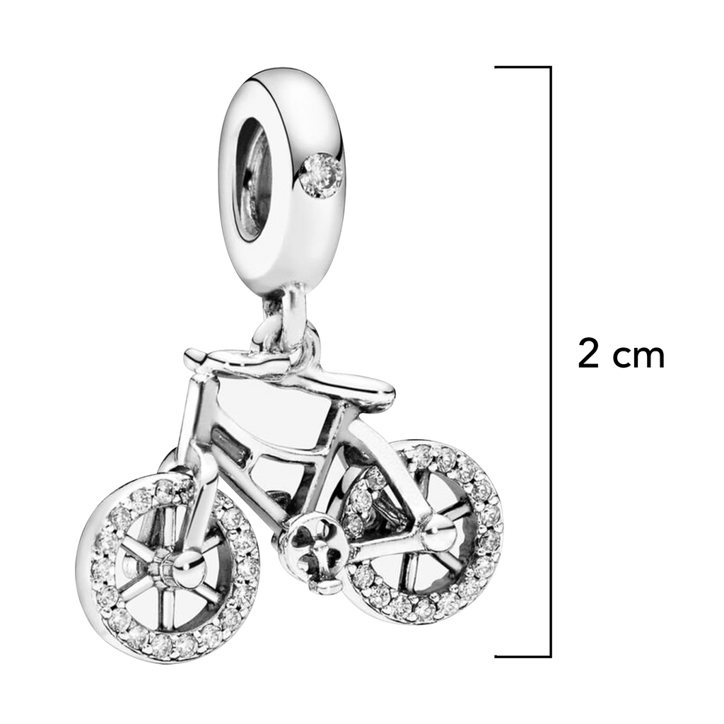 Charm Inspirado Pan 1:1 Bicicleta con Circonias Plata .925