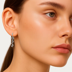 Arete Largo Love con Micro Circonias Plata .925