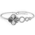 Pulsera Brazalete Flor Inspirada Van C con Micro Circonias Plata .925 con Baño de Rodio