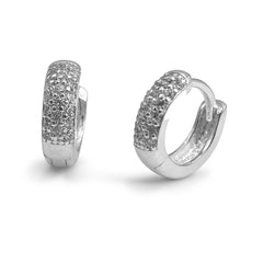 Huggies Chica con Micro Circonias Plata  .925