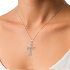 Dije de Cruz con Grecas Plata .925