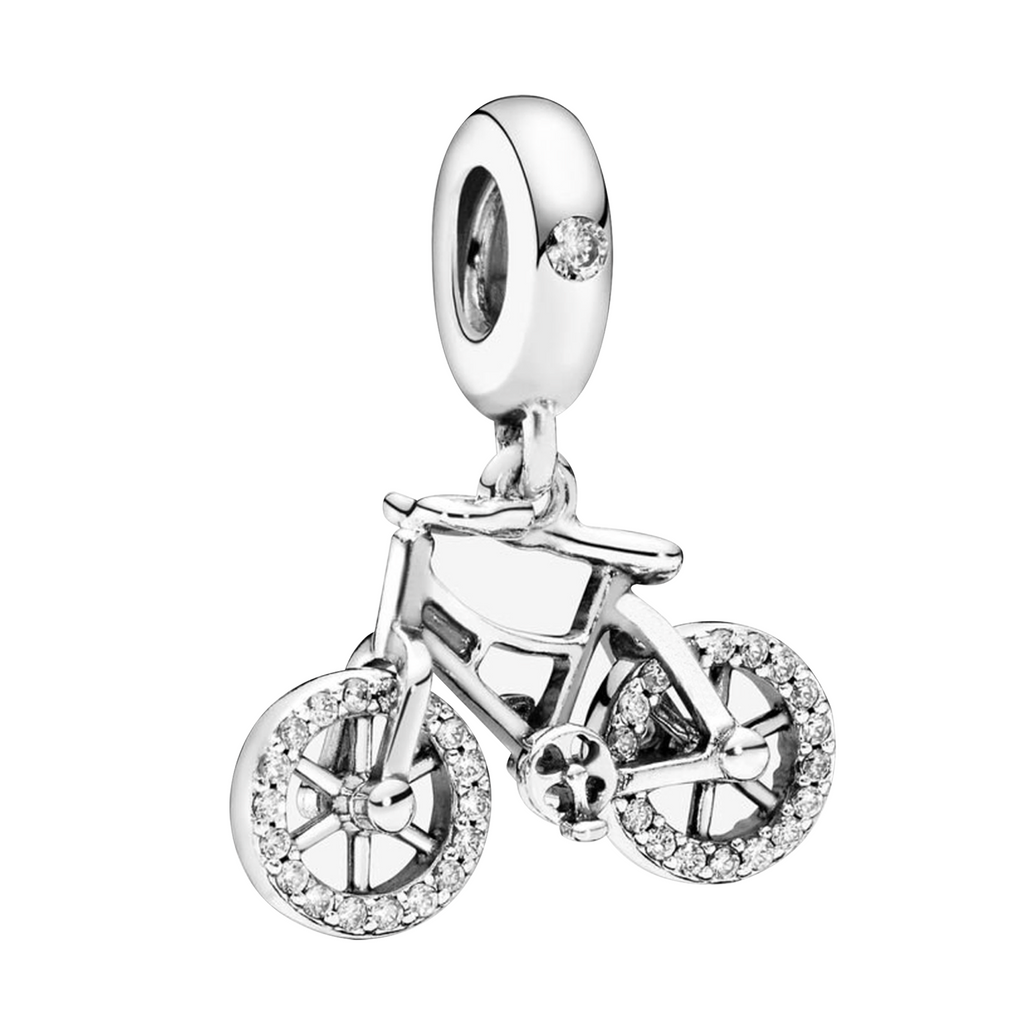 Charm Inspirado Pan 1:1 Bicicleta con Circonias Plata .925