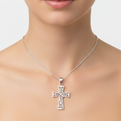 Dije de Cruz con Grecas Plata .925