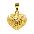 Dije Corazón Bombeado Diamantado 2cm Oro 10K