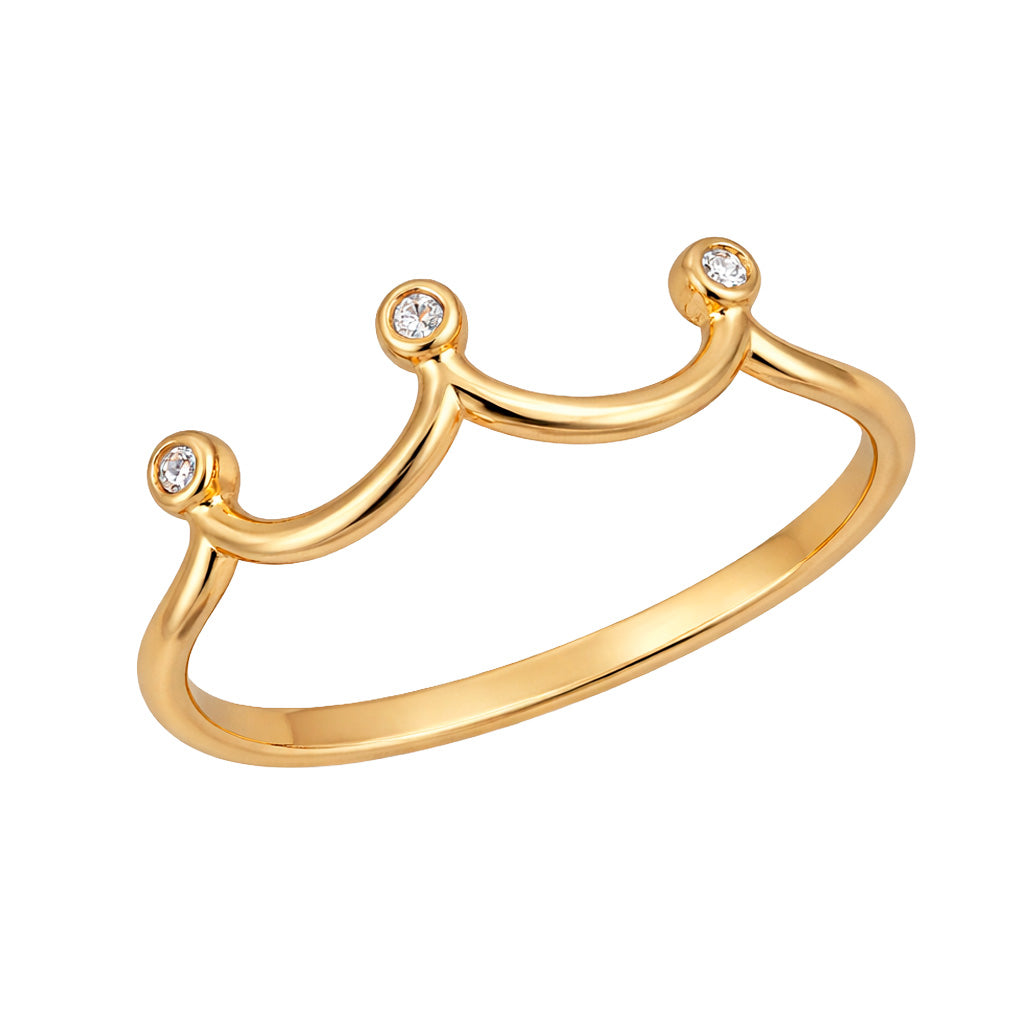 Anillo Corona con Micro Circonias Oro 10K