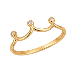 Anillo Corona con Micro Circonias Oro 10K